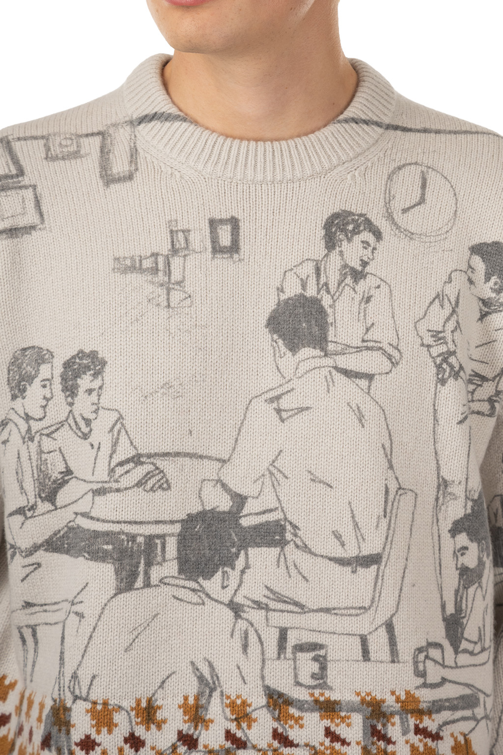 JW Anderson - Print Jacquard Jumper - Dove Grey